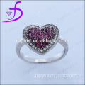 popular heart shaped mirco pave CZ ring sterling silver ring
